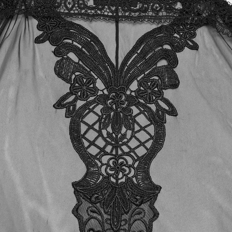 Gothic-bestickter Kapuzenmantel für Damen