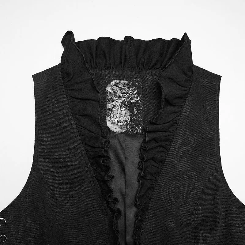 Gothic-Weste für Damen mit Rüschen und Kordelzug