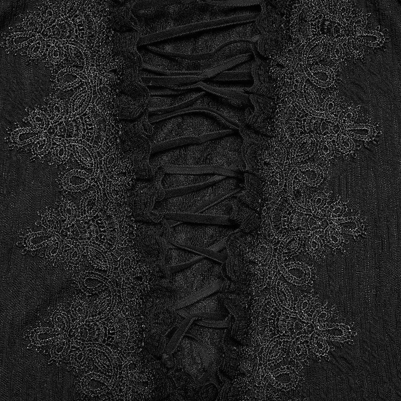 Gothic-Spitzenpullover für Damen, langärmelig