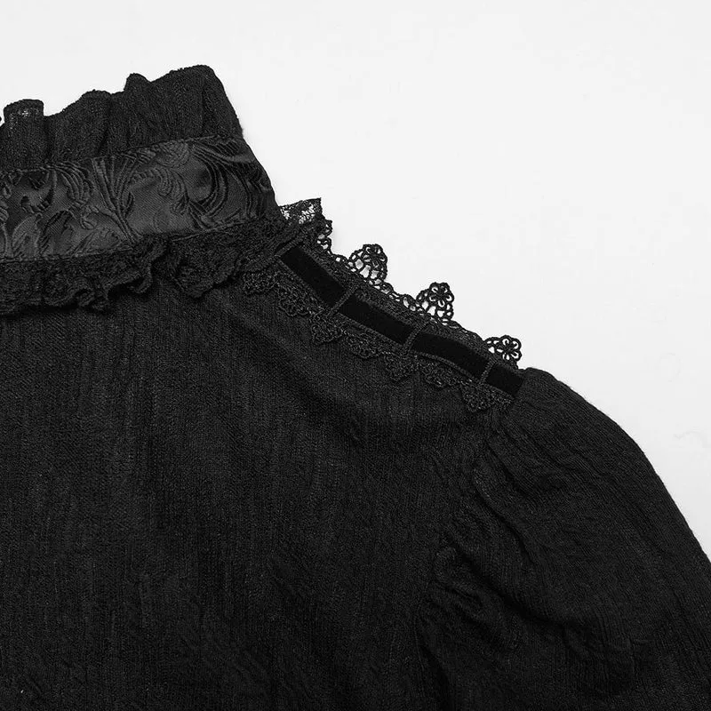 Gothic-Spitzenpullover für Damen, langärmelig