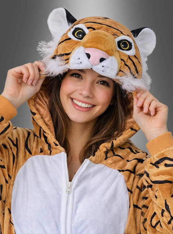 Deluxe Tiger Kostüm aus Plüsch