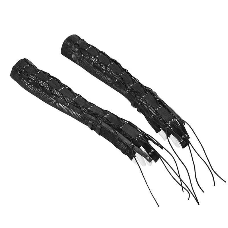 Punk-Fingerlose Mesh-Handschuhe für Damen mit Kordelzug