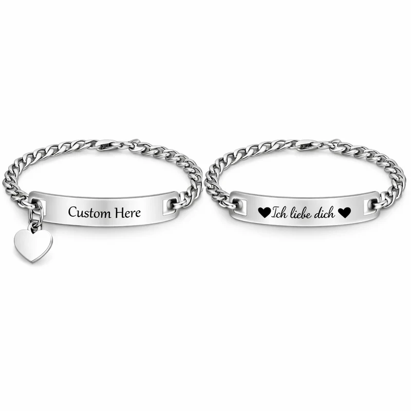 Paar Armbänder Echt Silber