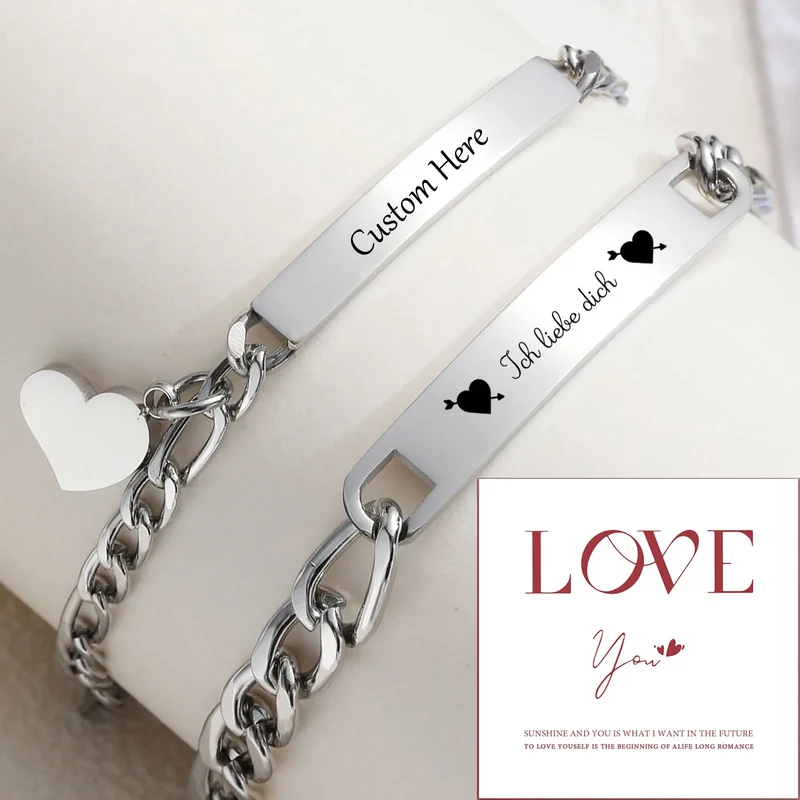 Paar Armbänder Echt Silber