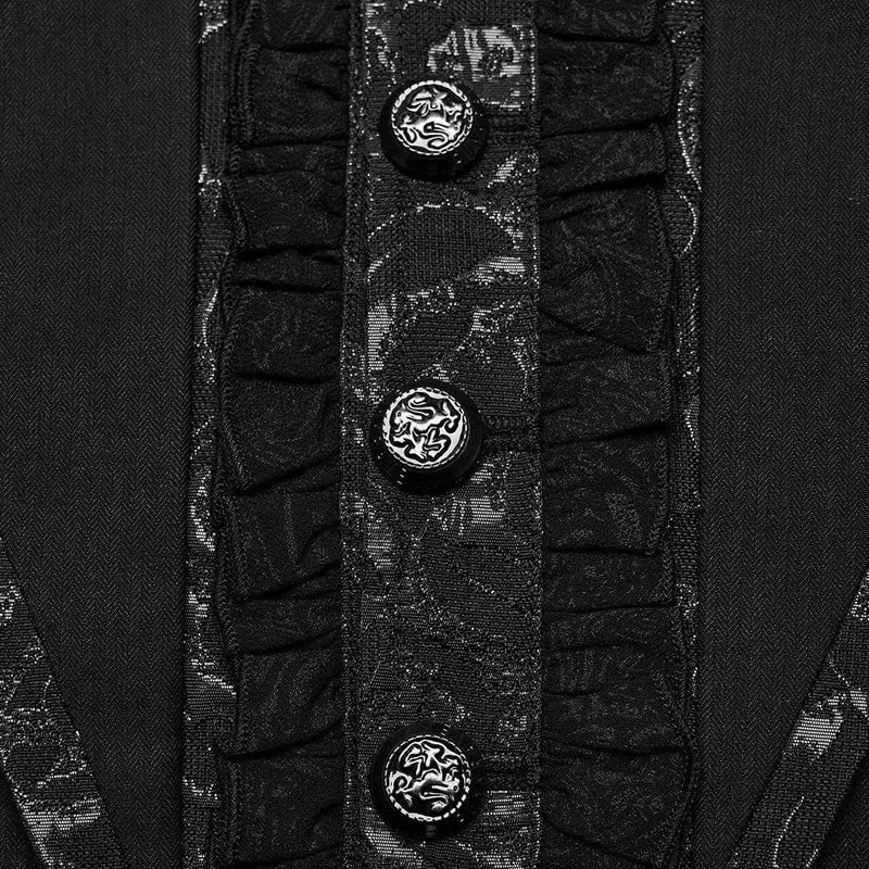 Gothic-Mantel mit Fledermauskragen und gerüschtem Schwalbenschwanz für Herren