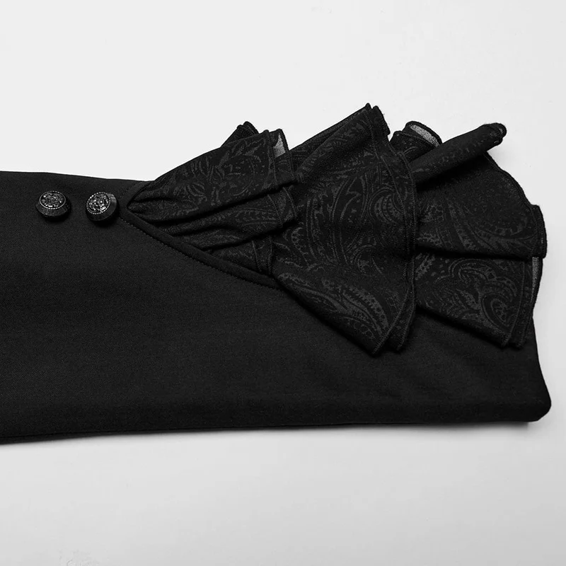 Gothic-Mantel mit Fledermauskragen und gerüschtem Schwalbenschwanz für Herren