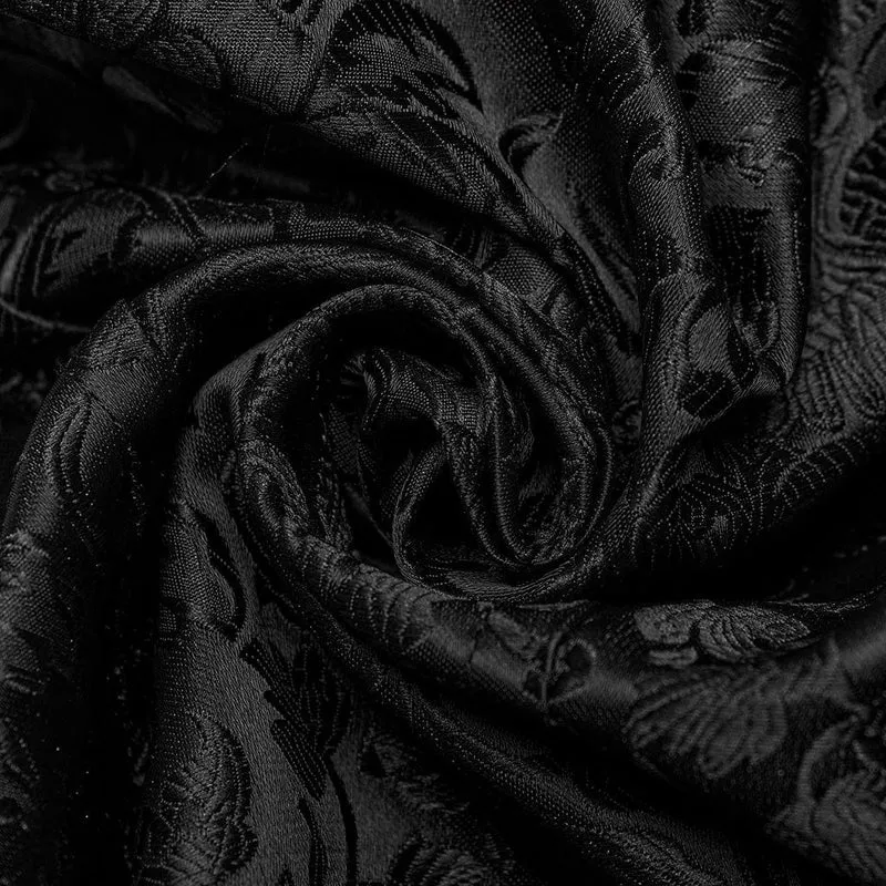 Herren-Gothic-Weste mit floralem Jacquard-Schnürmuster in Schwarz und Blau
