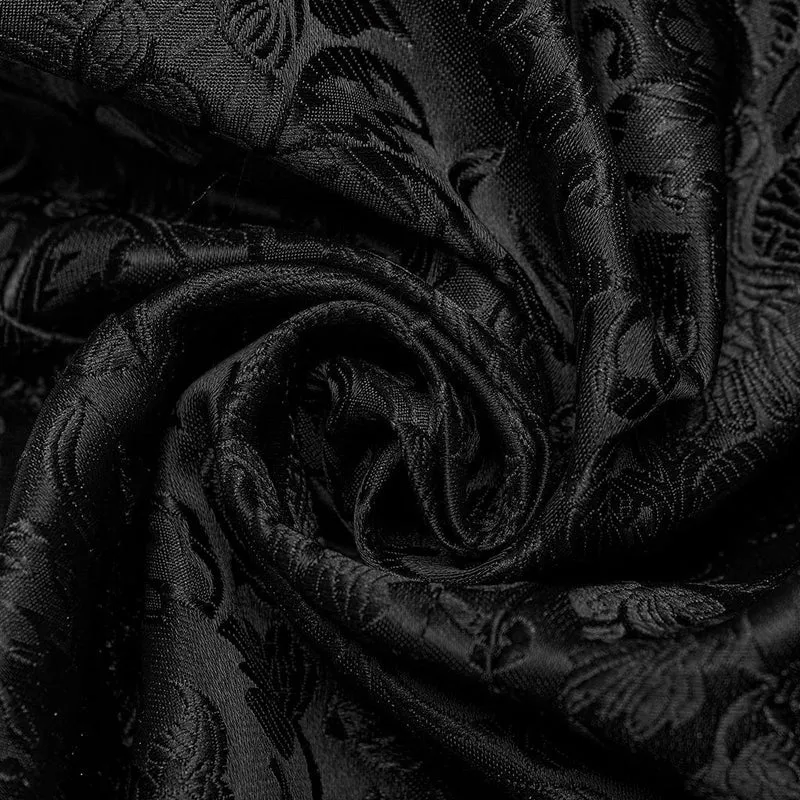 Herren-Gothic-Weste mit floralem Jacquard-Schnürmuster in Schwarz und Rot