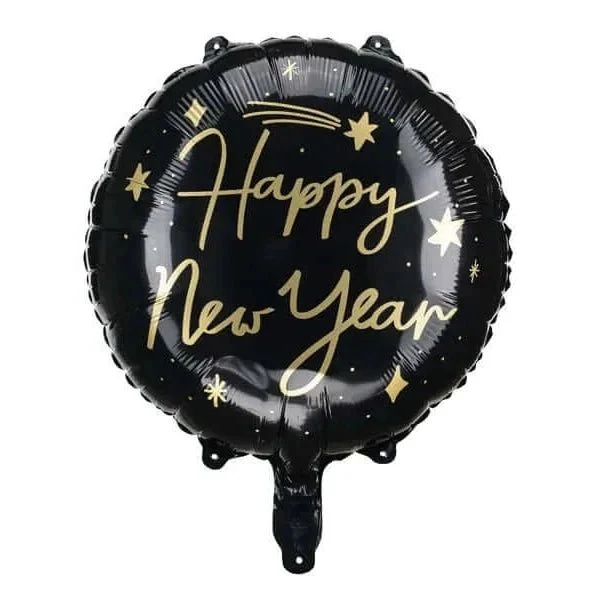 Folienballon "Happy New Year" Schwarz