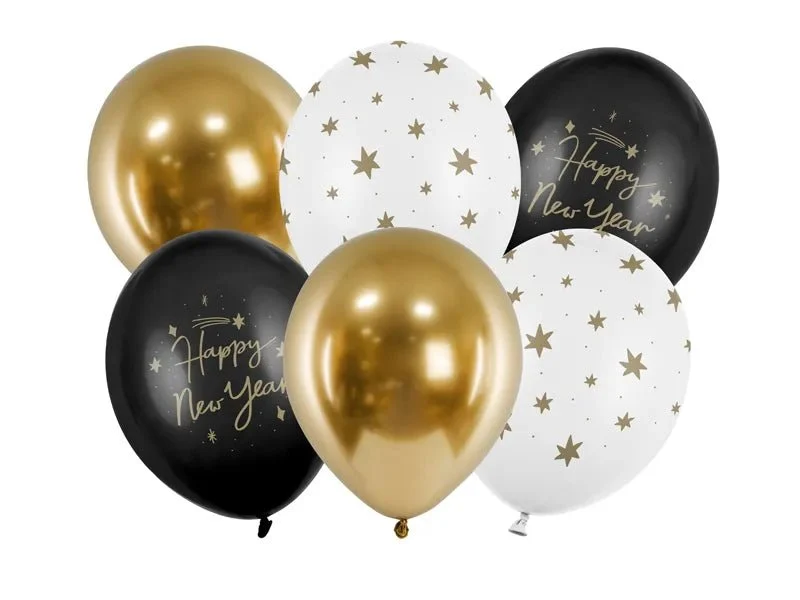Luftballon Ø 30cm Happy New Year Mix 6 Stk.