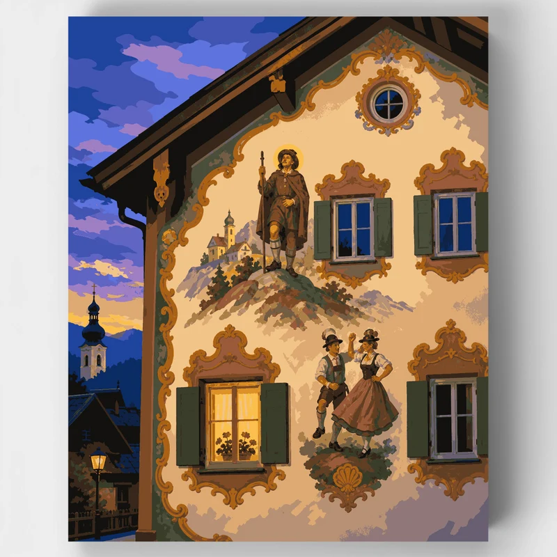 Bavarian Dusk Facade - Paint by Numbers Kit