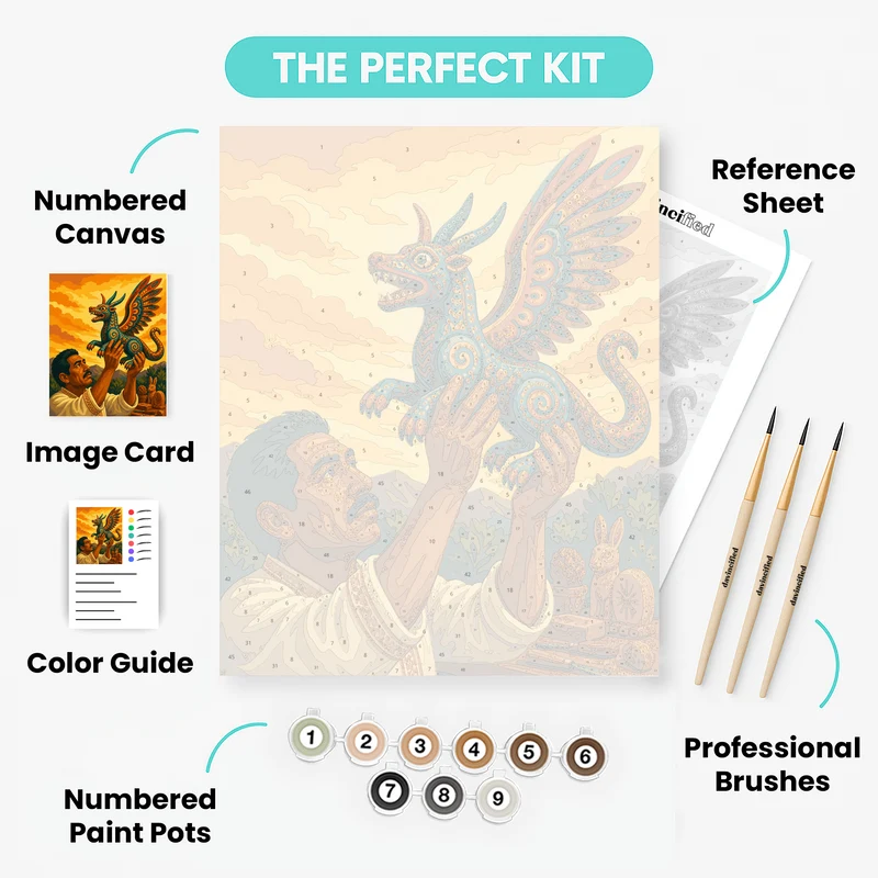Oaxacan Alebrije Dragon - Paint by Numbers Kit