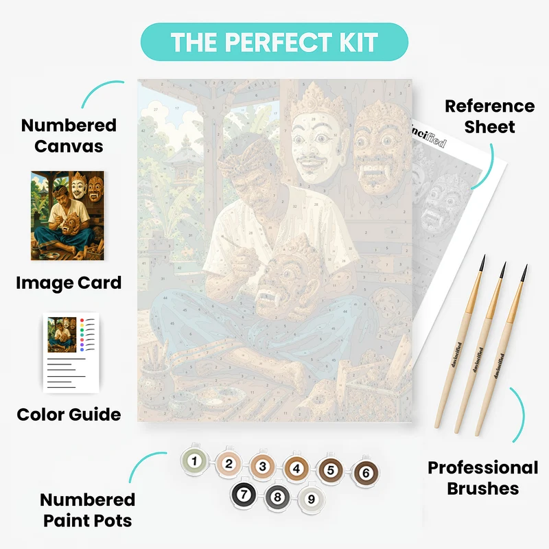 Balinese Mask Carver - Paint by Numbers Kit