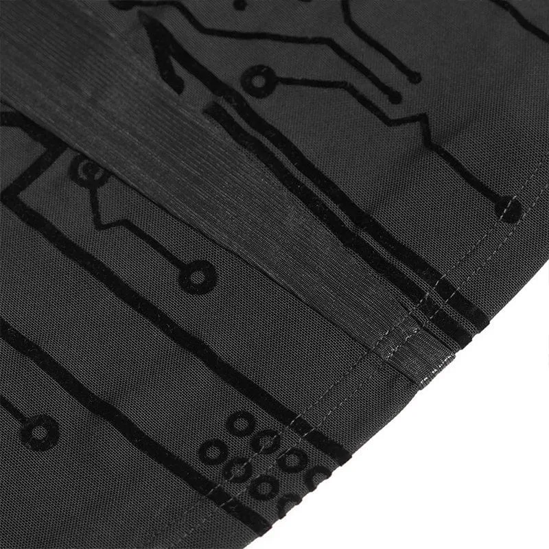 Damen-Shirt mit Cyberpunk-Schaltkreis-Print