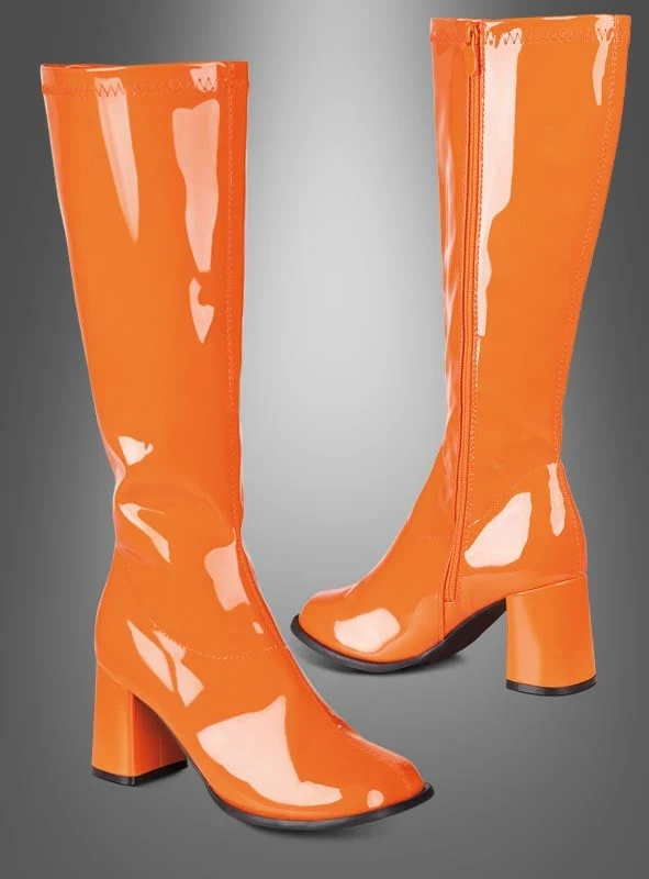 70er Jahre Stiefel Lackstiefel