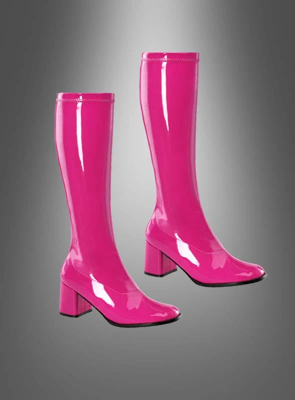 70er Jahre Stiefel Lackstiefel