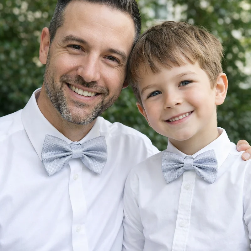 Vater Sohn Fliege Hellblau