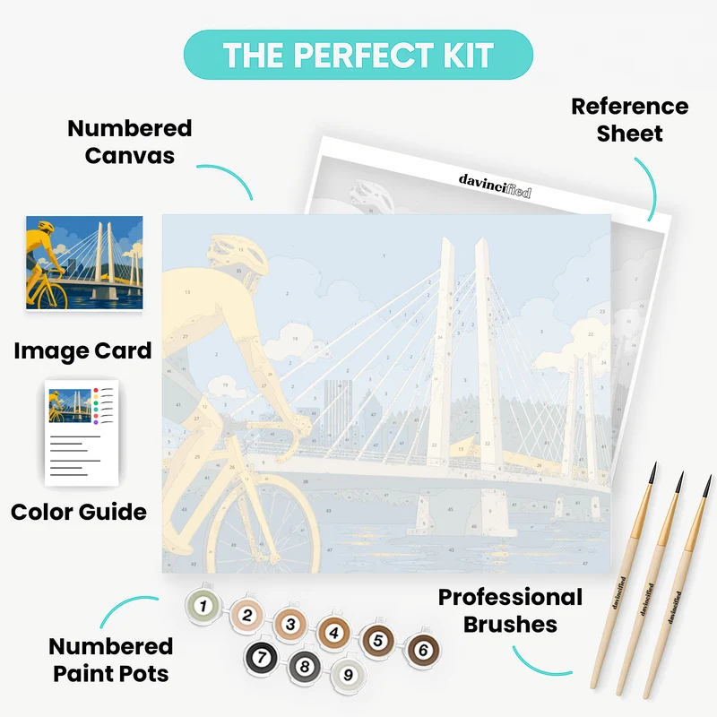 Tilikum Crossing Cyclist - Paint by Numbers Kit