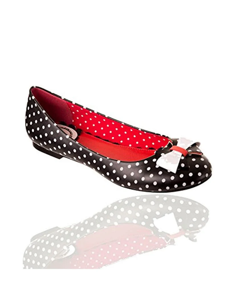Gepunktete Ballerinas schwarz/weiß