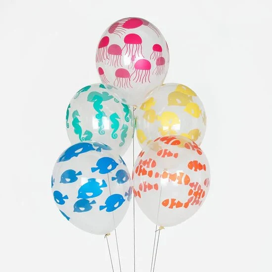 Luftballon Ø 30cm Fische Mix 5 Stk.