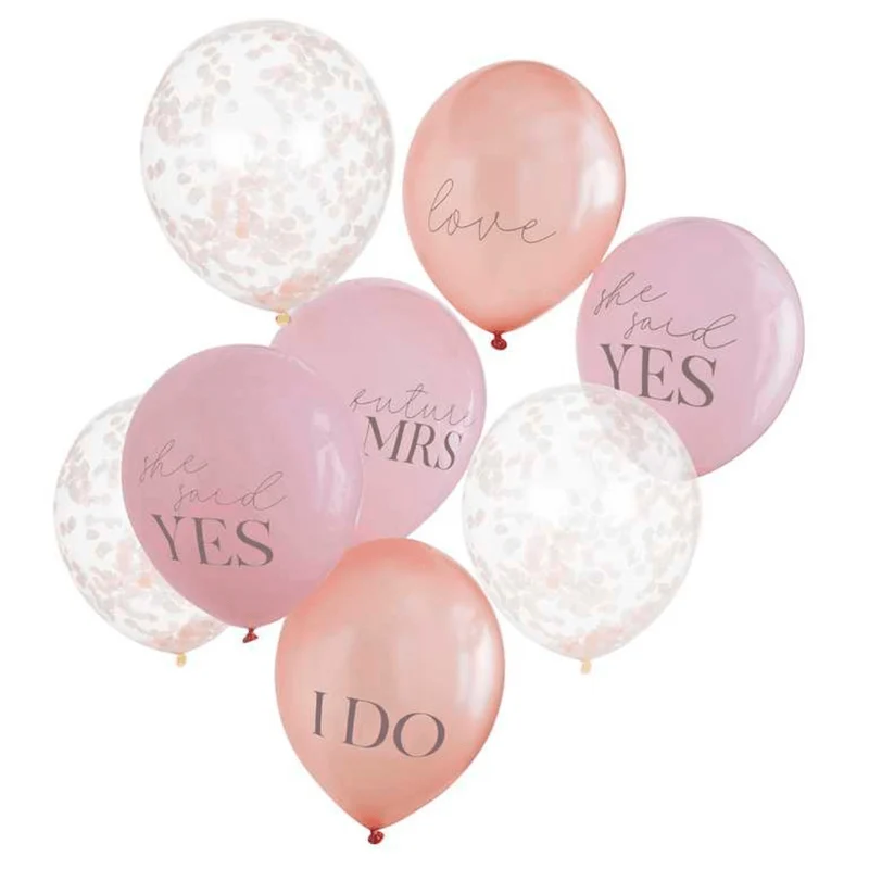 Luftballon Ø 30cm "She said yes" Rosa 8 Stk.