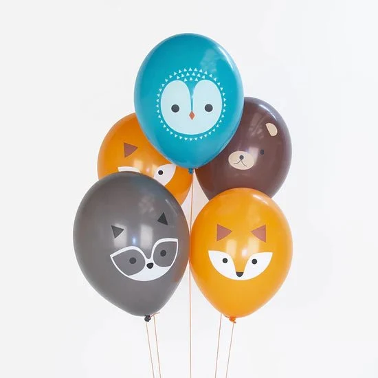 Luftballon Ø 30cm Waldtiere 5 Stk.