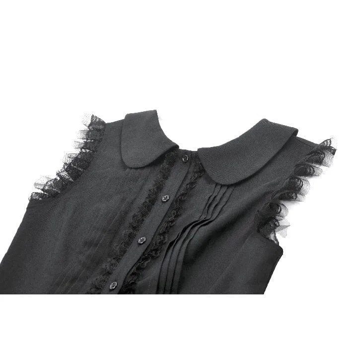Gothic-Kleid mit Schleife, Falten und ärmellos für Damen, Abschlusskleid