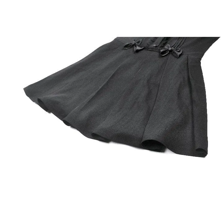 Gothic-Kleid mit Schleife, Falten und ärmellos für Damen, Abschlusskleid