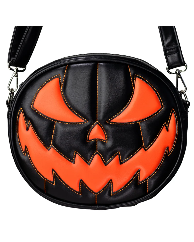 Jack O'Lantern Kürbis Handtasche Schwarz