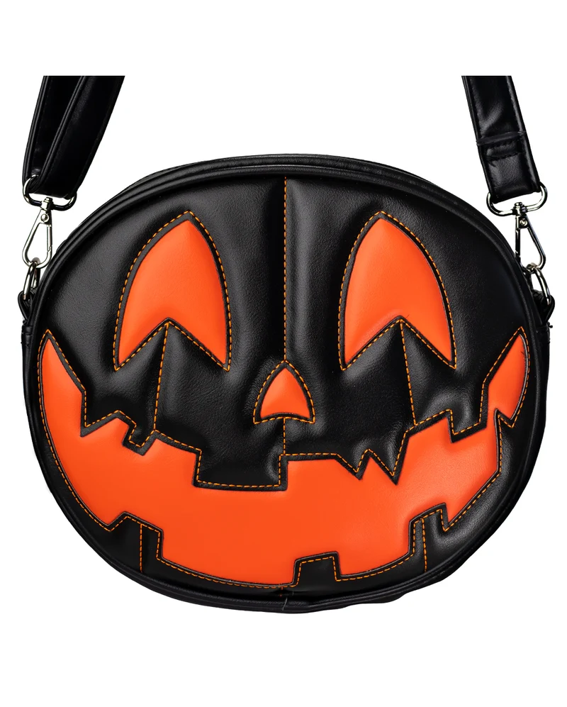 Jack O'Lantern Kürbis Handtasche Schwarz