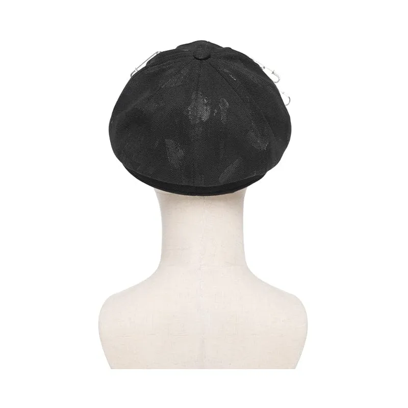 Damen-Punk-Hut mit Büroklammer-Nietenring