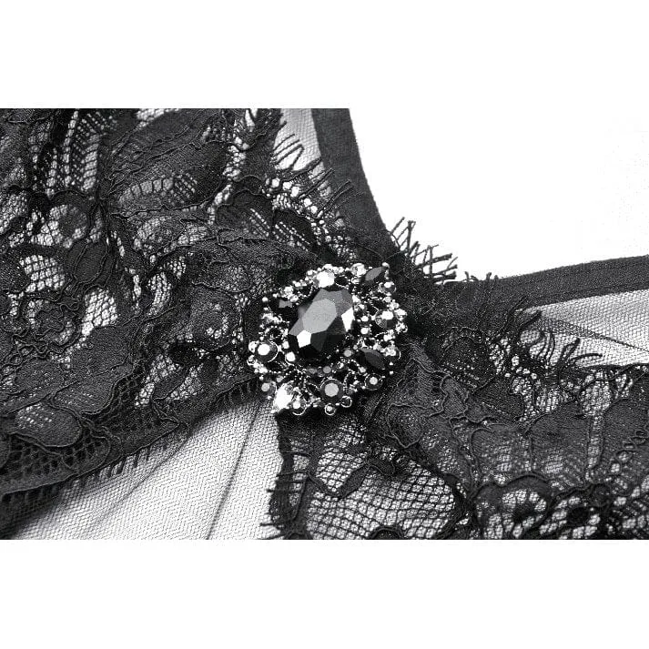 Gothic-Mehrschichtkleid aus transparentem Netzstoff für Damen