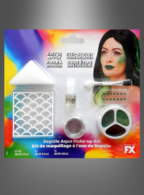 Reptil Make-up Set mit Schuppen Schablone