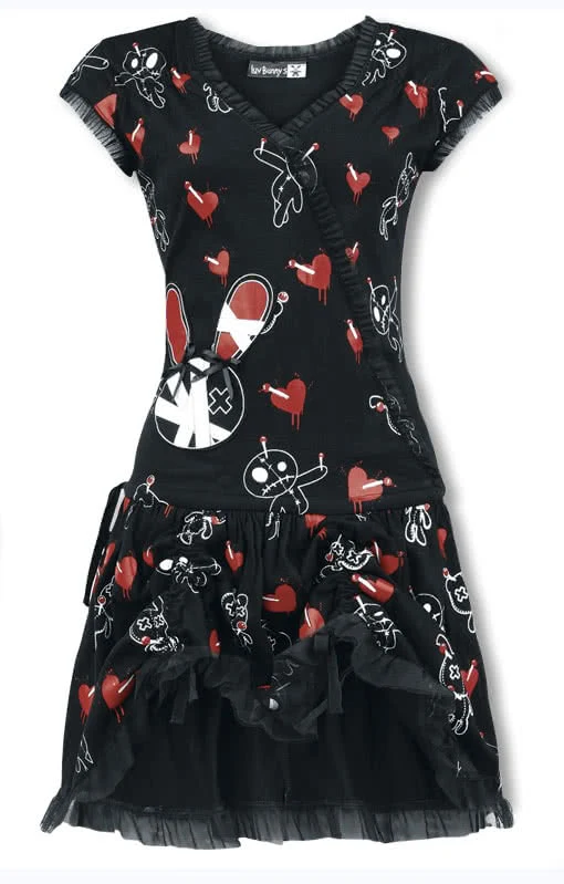 Luv Bunny Rüschenkleid mit Print