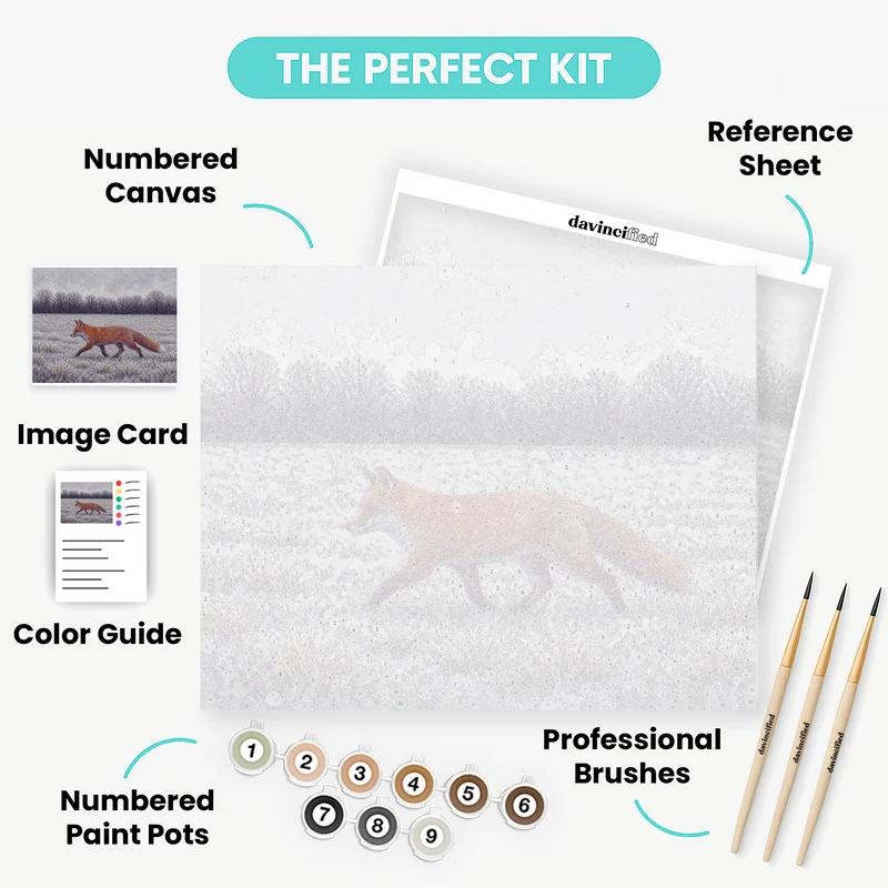 Frosty Fox at Dawn - Paint by Numbers Kit