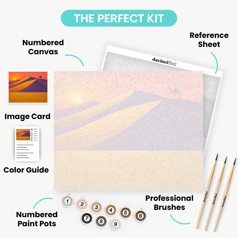 Lone Camel at Dusk - Paint by Numbers Kit
