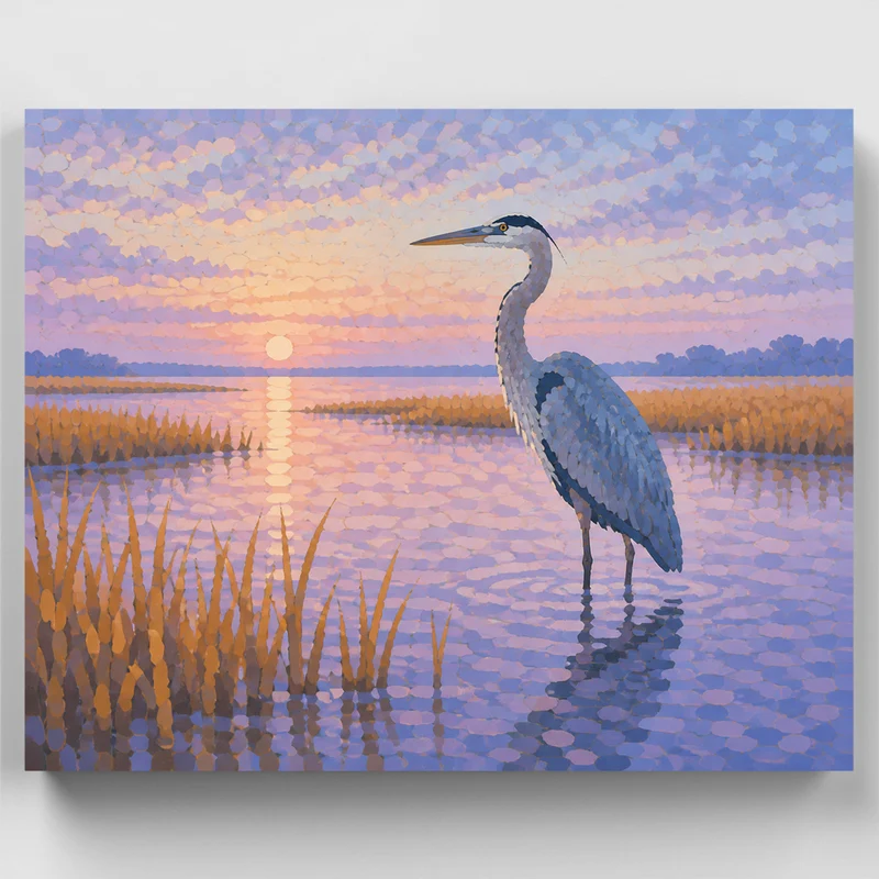 Heron at Dawn - Paint by Numbers Kit