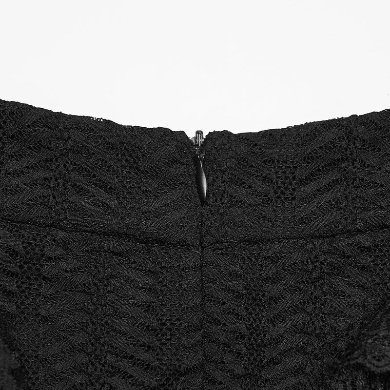 Gothic-Lagenrock aus Rüschenspitze im Meerjungfrauenstil für Damen