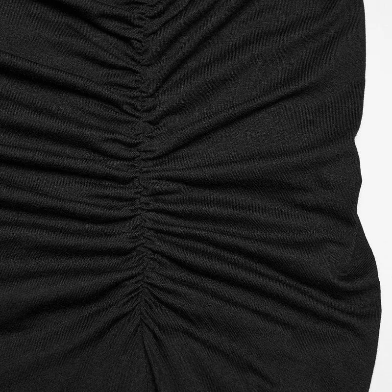 Gothic-Kleid mit Raffungen und Kapuze, Nonnenkleid für Damen, Hochzeitskleid