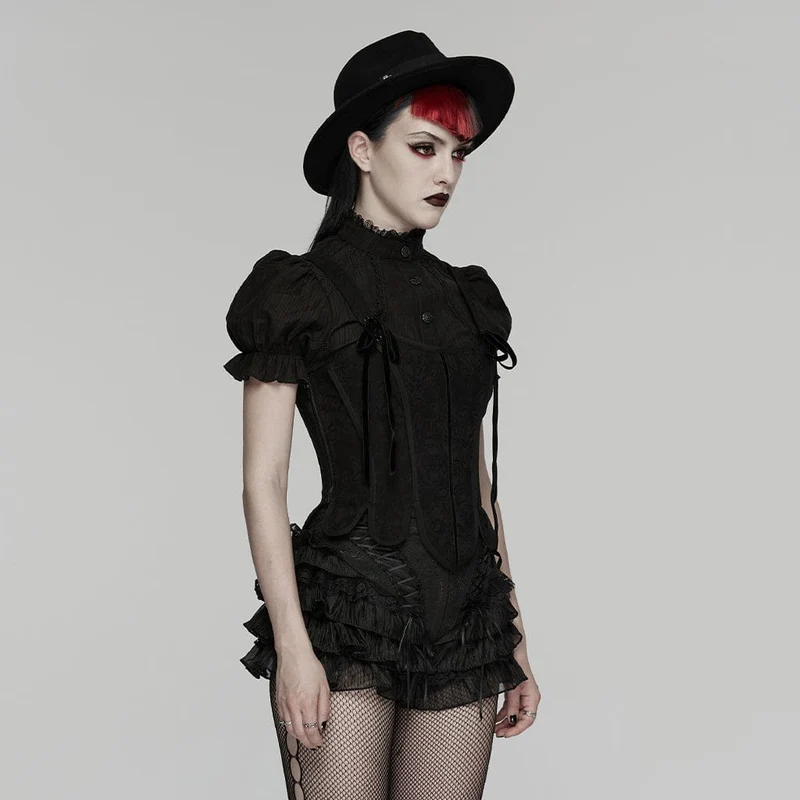 Gothic-Shorts für Damen, mehrlagig, gerüscht, gestuft