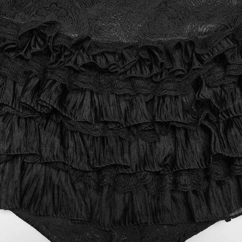 Gothic-Shorts für Damen, mehrlagig, gerüscht, gestuft