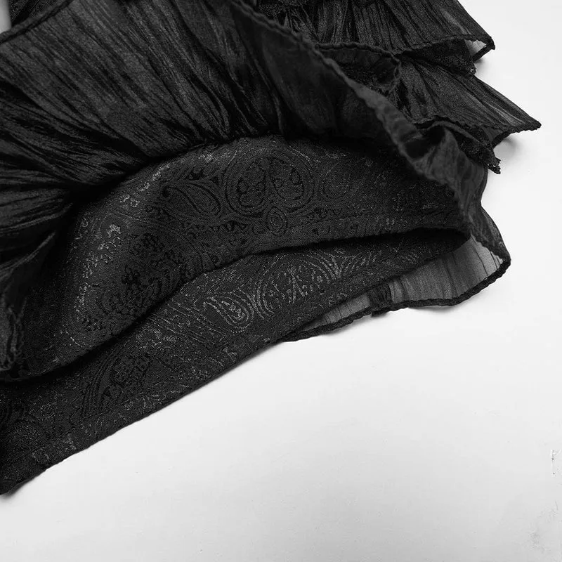 Gothic-Shorts für Damen, mehrlagig, gerüscht, gestuft