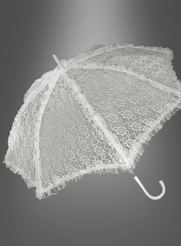 Gothic Schirm mit Spitze weiß oder schwarz