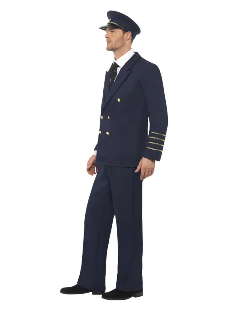 Dunkelblaues Piloten Kostüm