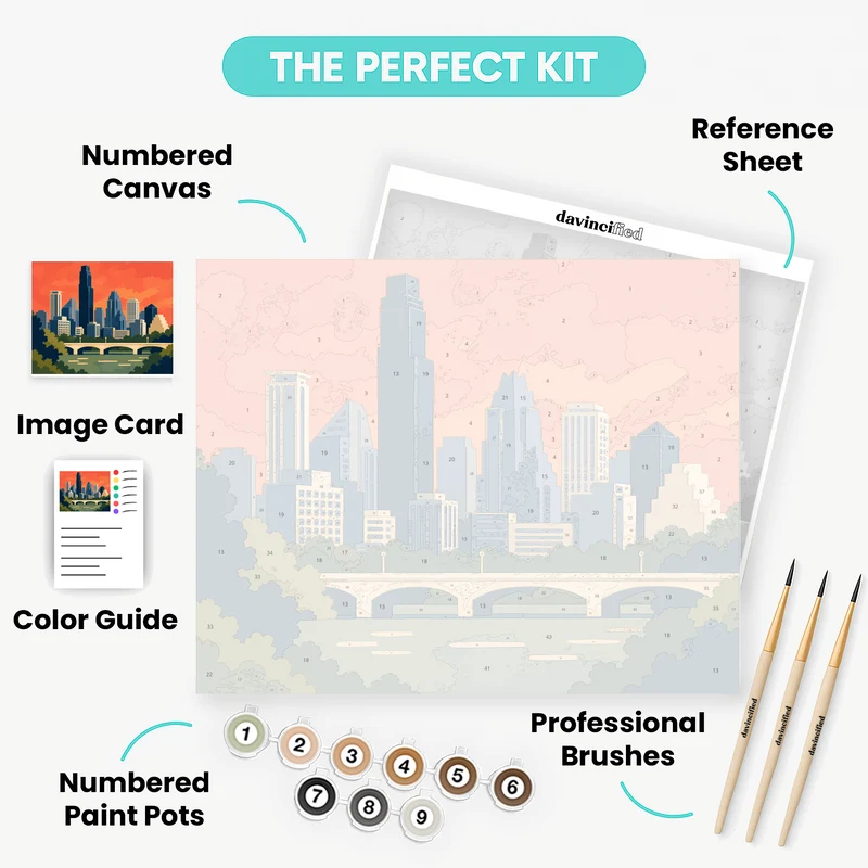 Austin Skyline Sunset - Paint by Numbers Kit