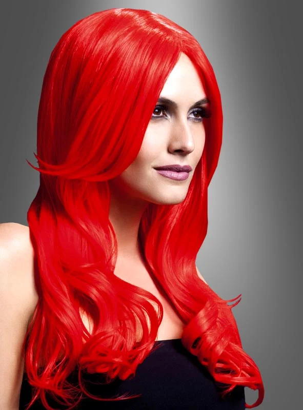 Khloe Langhaarperücke Pink oder Rot