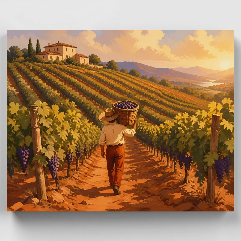 Vineyard Harvest Basket - Paint by Numbers Kit