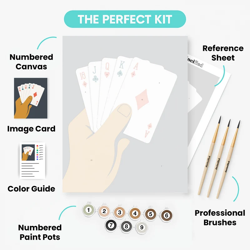 Royal Flush Hand - Paint by Numbers Kit