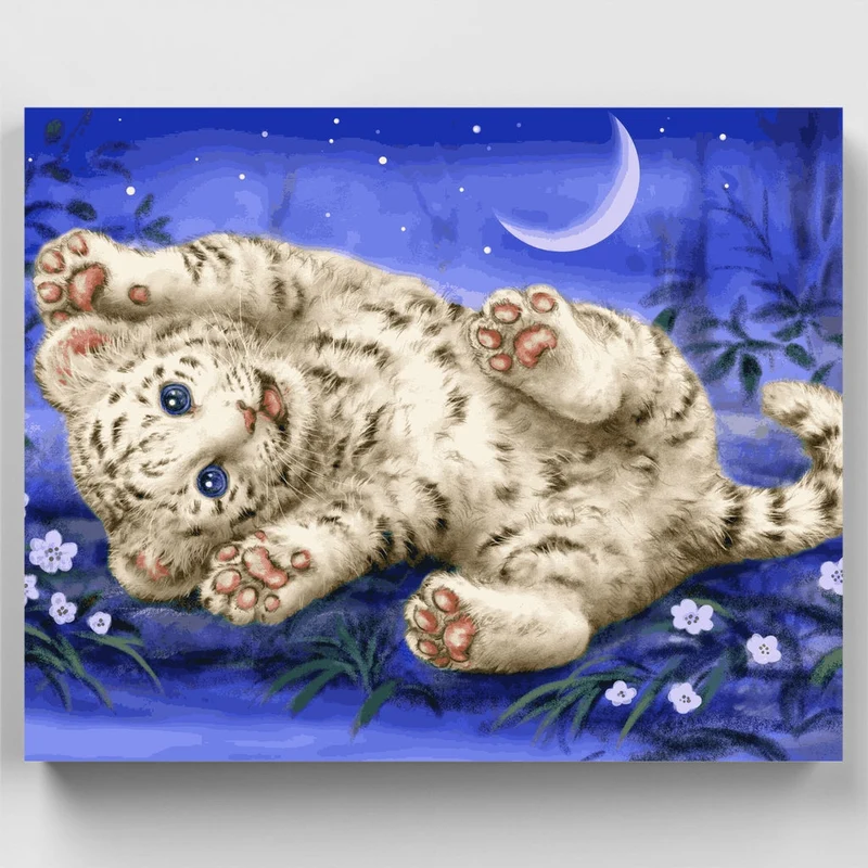 Baby White Tiger - Paint by Numbers Kit
