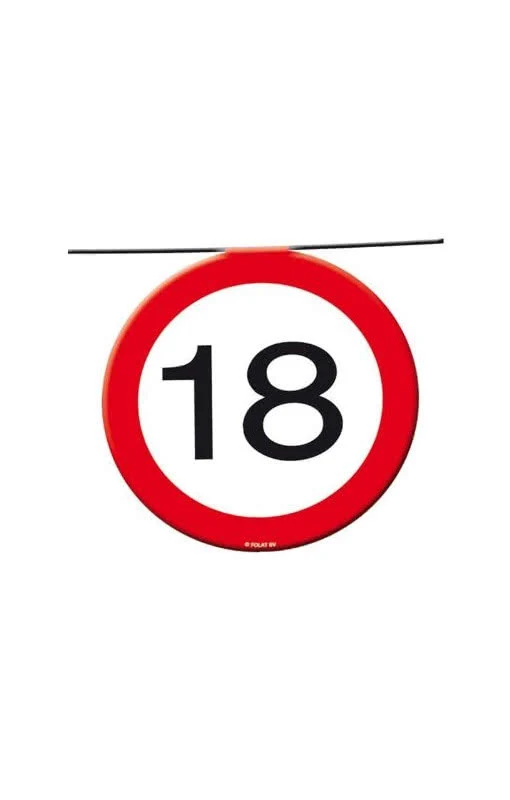 Warnschild 18 Wimpelkette